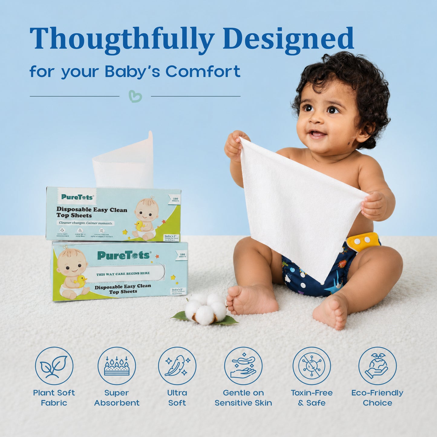 Disposable Easy Clean Top Sheets