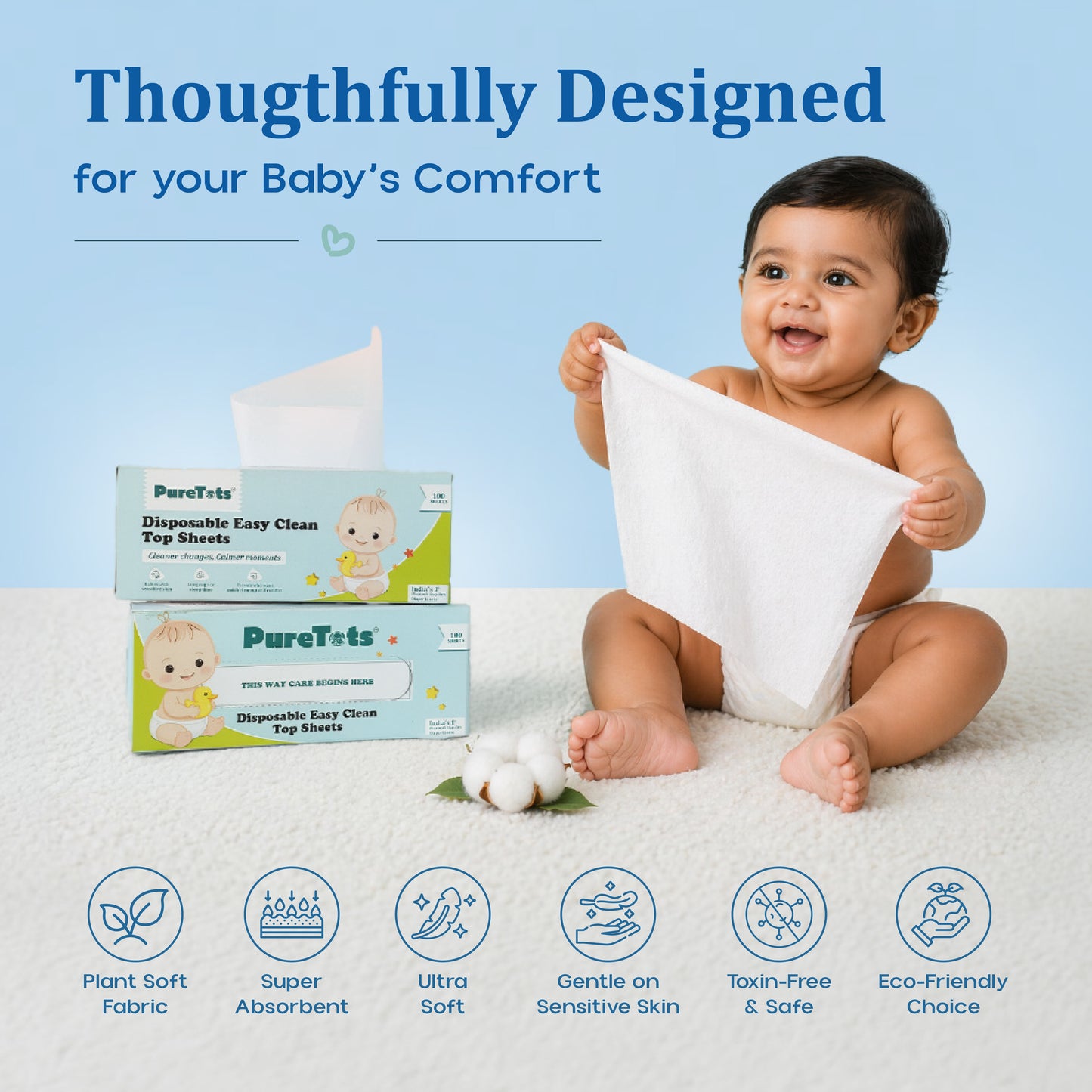 Disposable Easy Clean Top Sheets