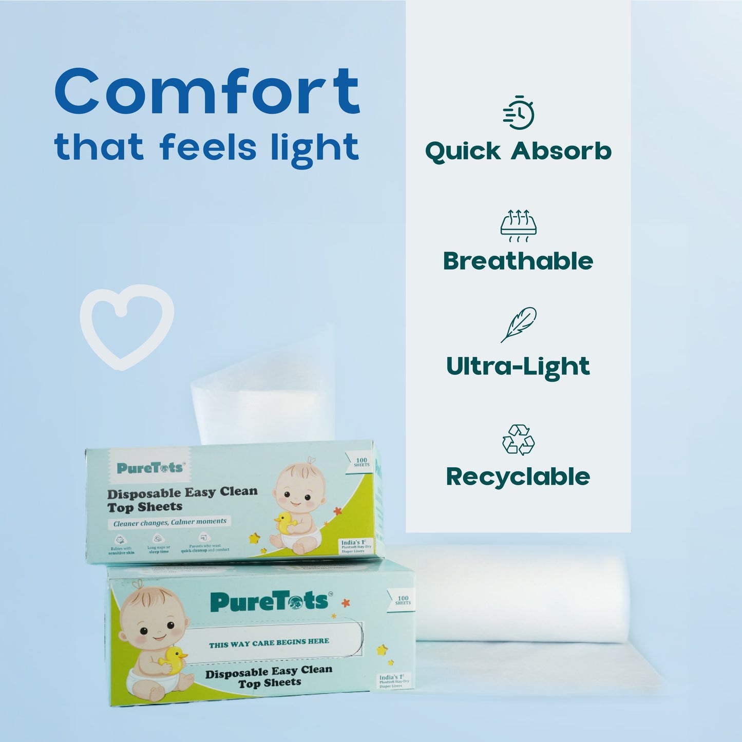 Disposable Easy Clean Top Sheets